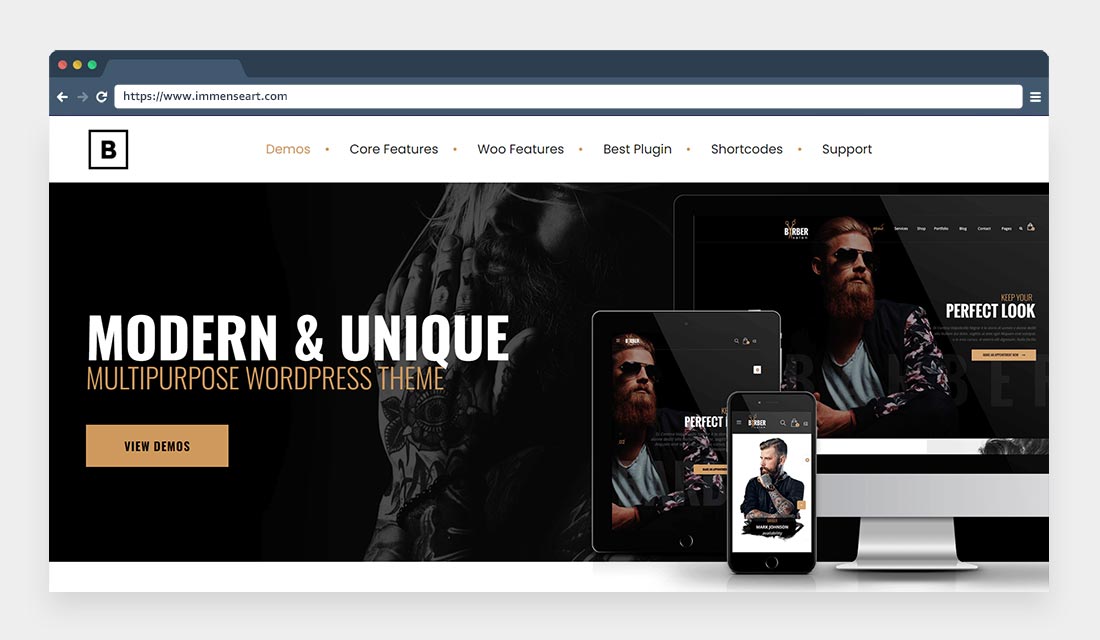 Barber-Hair, Tattoo & Beauty Salons WordPress Theme