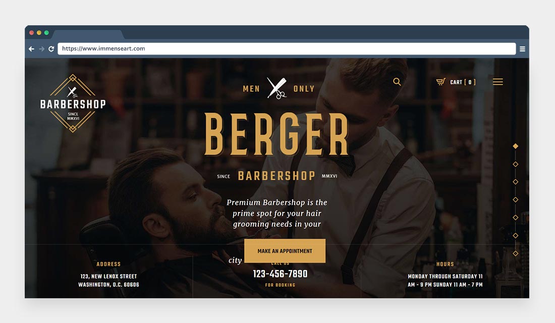 Berger-Barbershop and Hairdresser + Tattoo Salon WordPress Theme