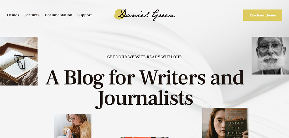 Blog for Writers and Journalists With Bookstore WordPress Theme