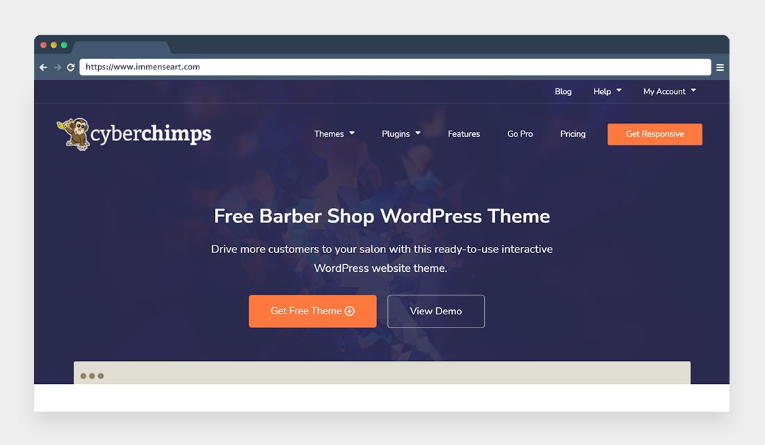 Free Barber Shop WordPress Theme by Cyberchimps