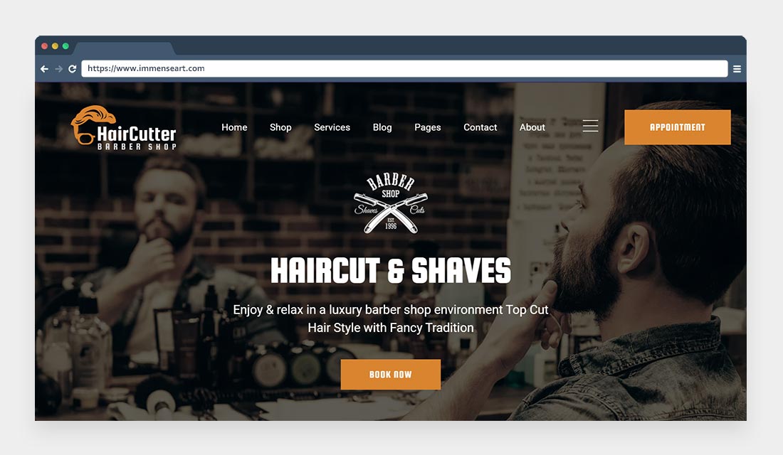 HairCutter-Barber and Salon WordPress theme