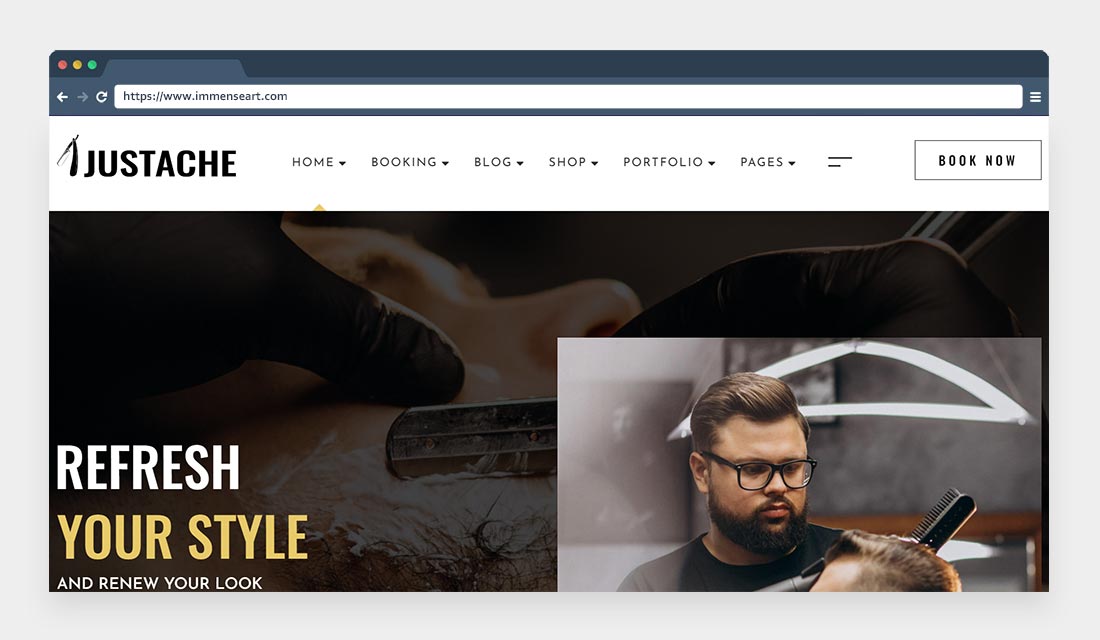 Justache-WordPress Theme for Barbers & Salons