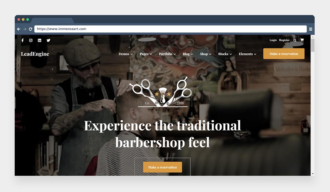 LeadEngine Barber WordPress Theme