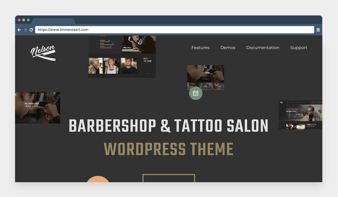 Nelson-Barbershop Hairdresser, Tattoo & Beauty Salon WordPress Theme