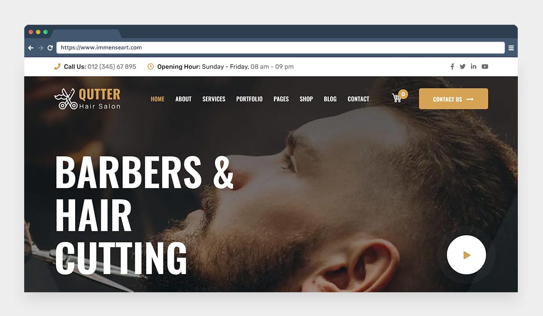 Qutter-Barber & Hair Salon WordPress Theme