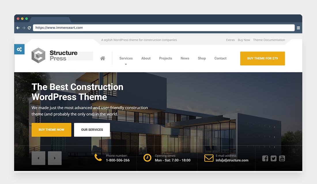 StructurePress - Construction and Architecture WordPress Theme