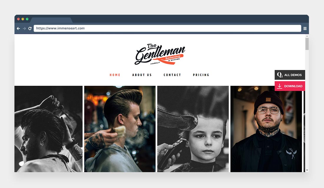 The Gentleman Barbershop – Free WordPress Theme by Qi Theme