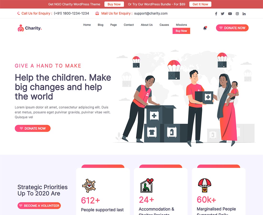 Free NGO Charity WordPress Theme