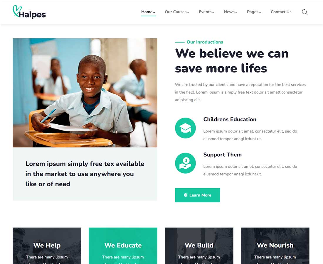 Halpes Nonprofit Charity WordPress Theme