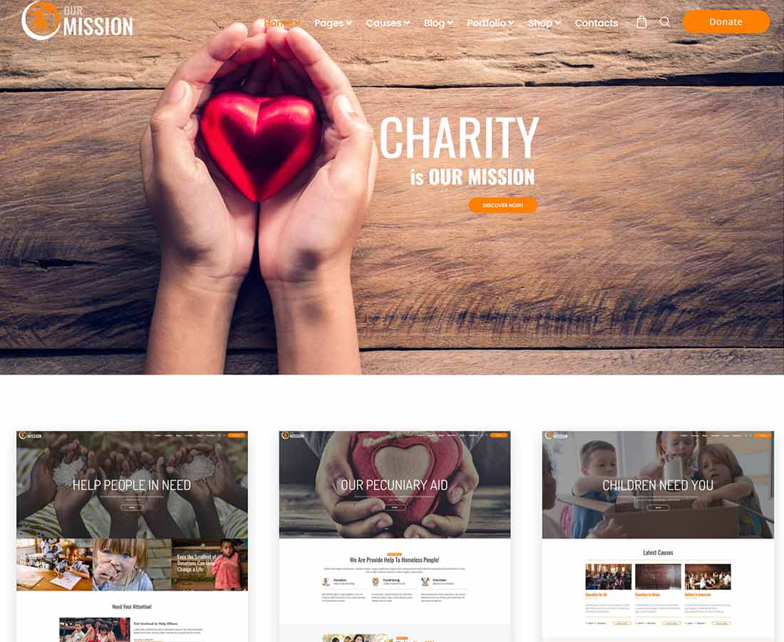 Our Mission - Charity WordPress Theme