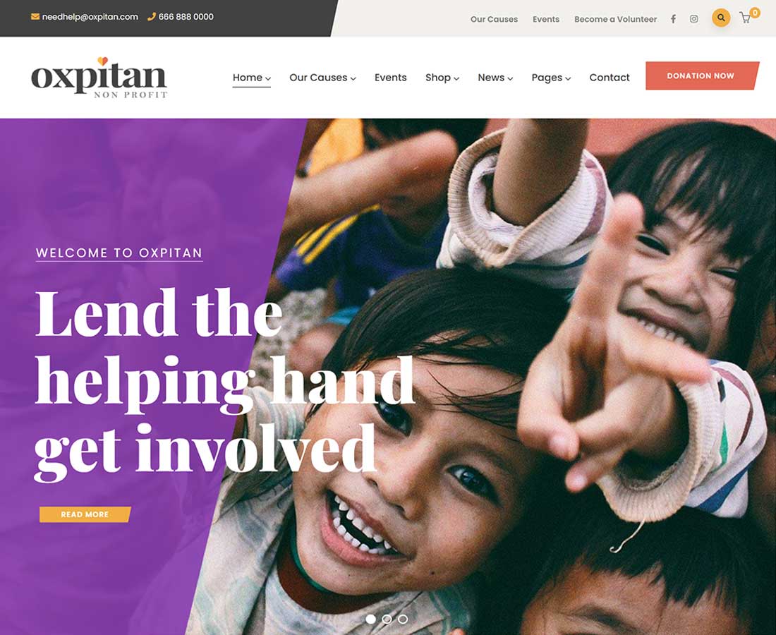 Oxpitan Nonprofit Charity WordPress Theme